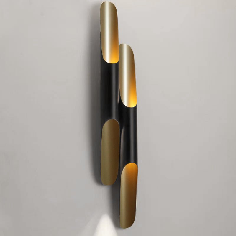 Coltrane Wall Sconce | Handmade Steel | Matte Black & Gold | Set of 2