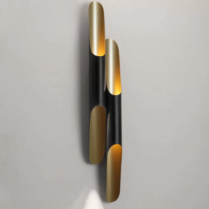 Coltrane Wall Sconce | Handmade Steel | Matte Black & Gold | Set of 2