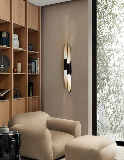 Coltrane Wall Sconce | Handmade Steel | Matte Black & Gold | Set of 2