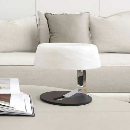 Comete Table Lamp | White Alabaster Shade | Chrome or Black Base