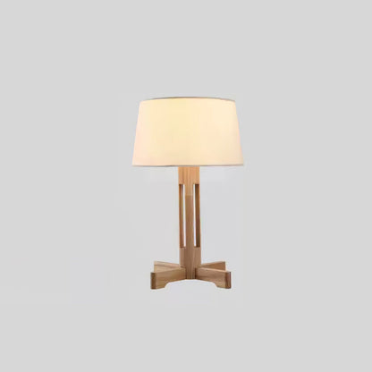 Compact Charm Table Lamp | Wood & Fabric | Walnut or Wood Color