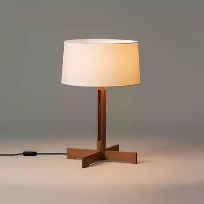 Compact Charm Table Lamp | Wood & Fabric | Walnut or Wood Color