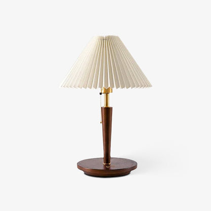 Table Lamp | White Linen Shade & Brass Accents | 36cm Diameter
