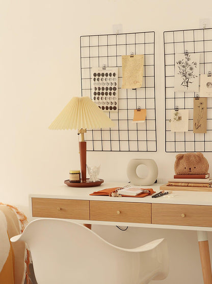 Table Lamp | White Linen Shade & Brass Accents | 36cm Diameter