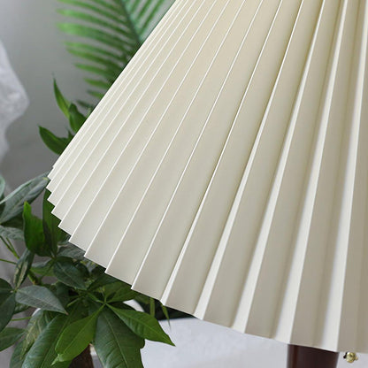 Table Lamp | White Linen Shade & Brass Accents | 36cm Diameter