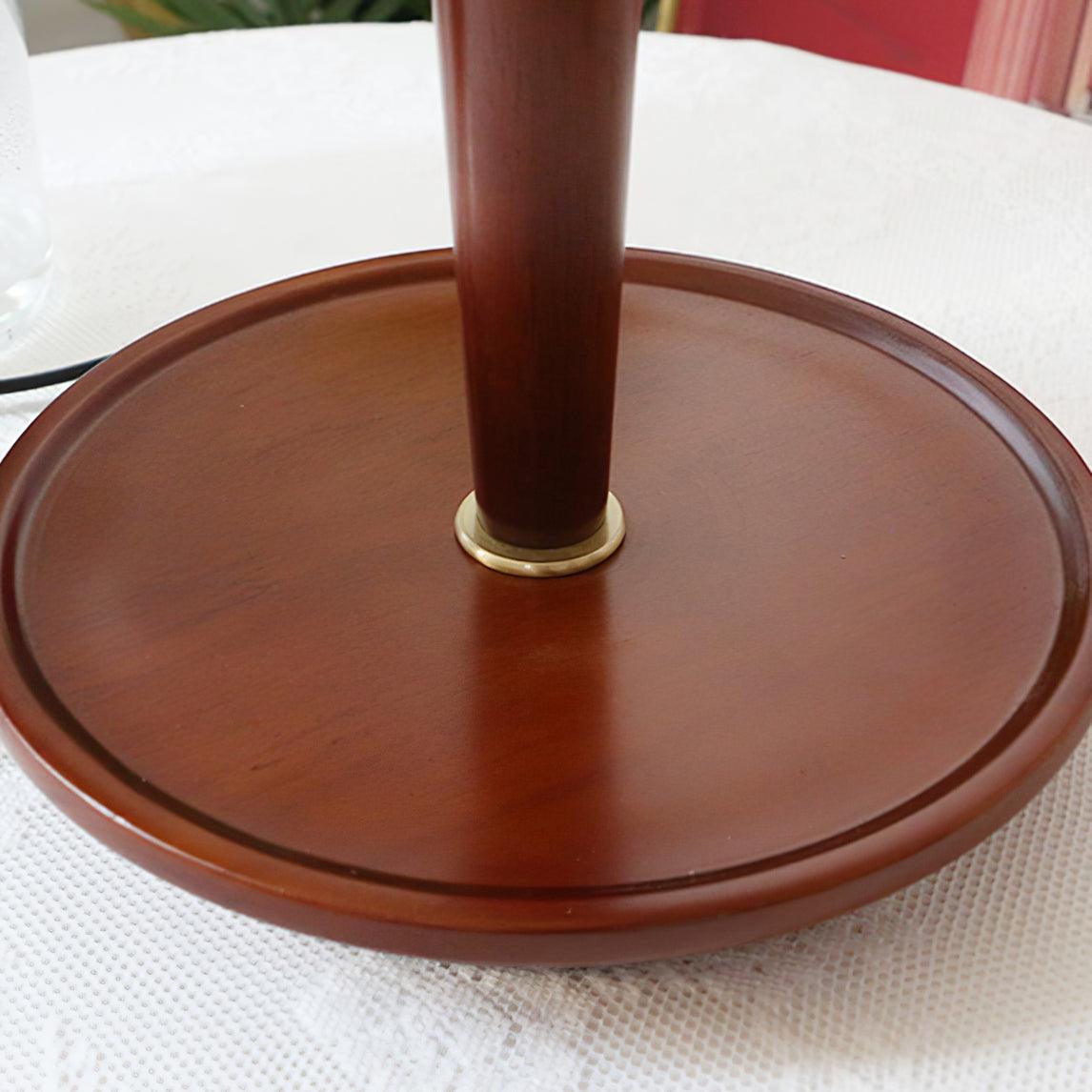 Table Lamp | White Linen Shade & Brass Accents | 36cm Diameter