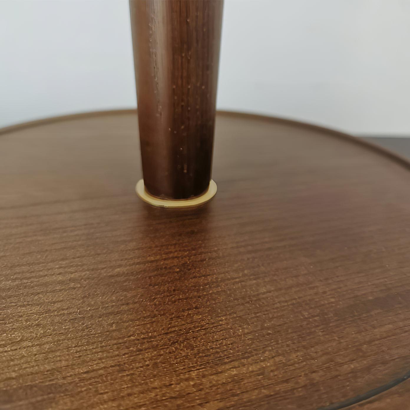 Table Lamp | White Linen Shade & Brass Accents | 36cm Diameter