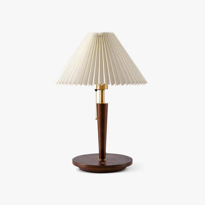Table Lamp | White Linen Shade & Brass Accents | 36cm Diameter