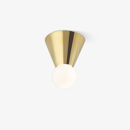 Conical Ceiling Lamp | Metal & Glass | White Shade