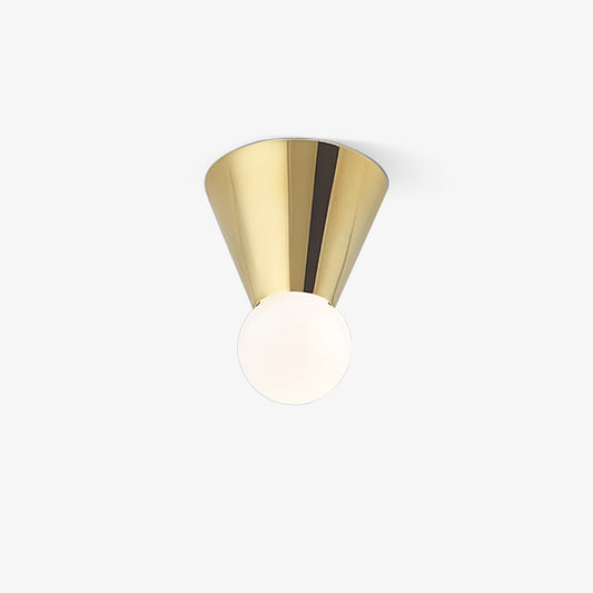 Conical Ceiling Lamp | Metal & Glass | White Shade