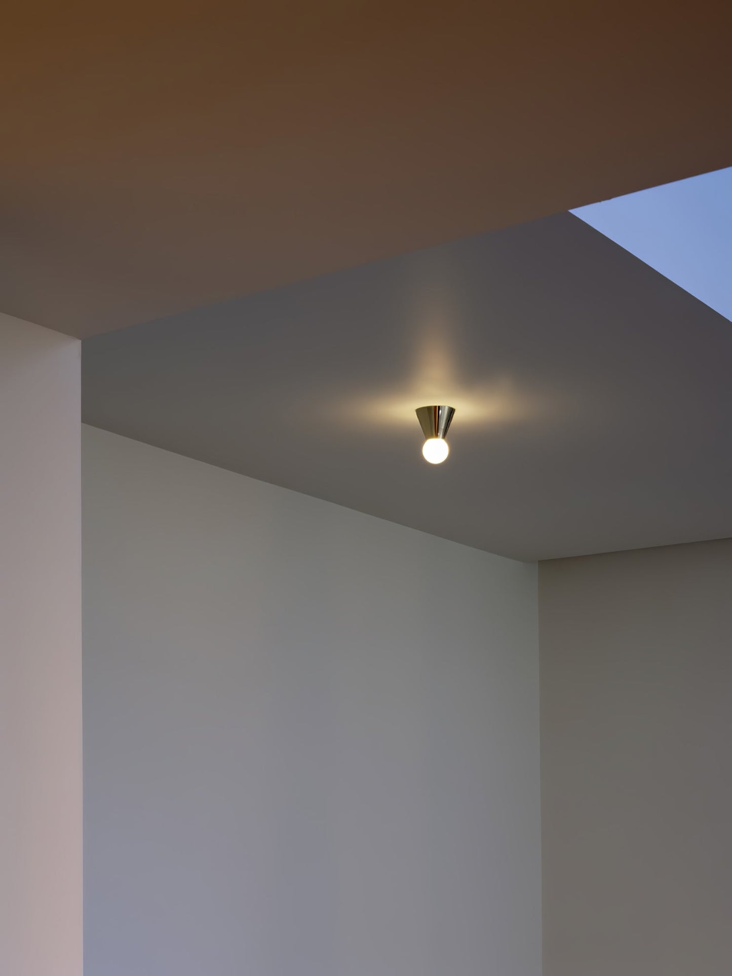 Conical Ceiling Lamp | Metal & Glass | White Shade
