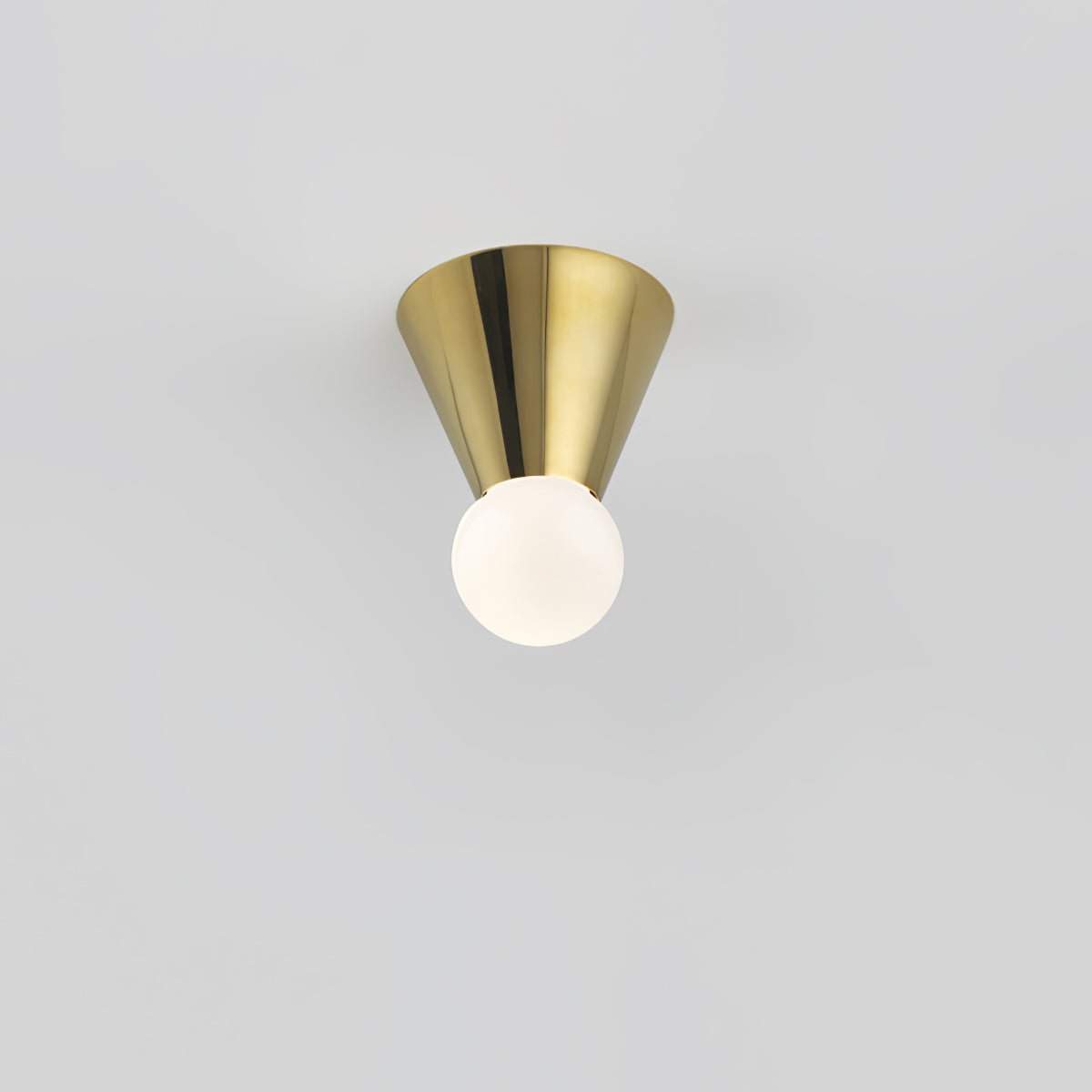 Conical Ceiling Lamp | Metal & Glass | White Shade