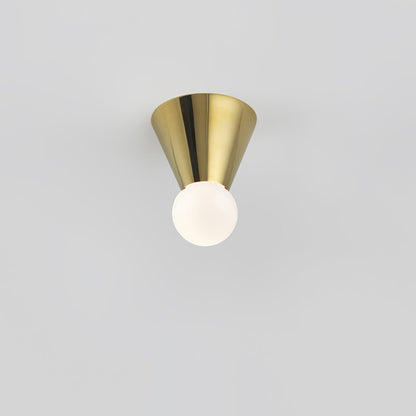 Conical Ceiling Lamp | Metal & Glass | White Shade