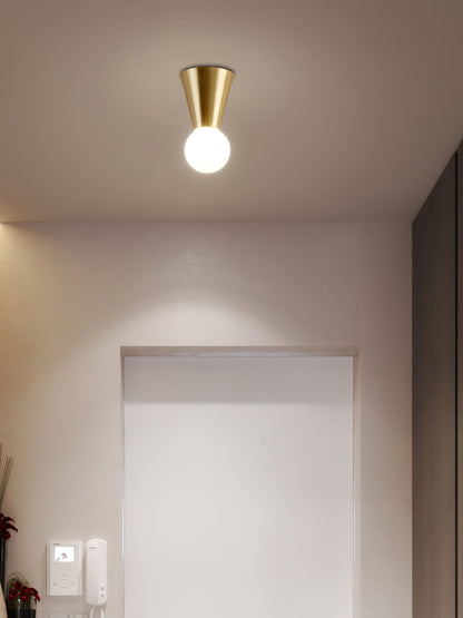 Conical Ceiling Lamp | Metal & Glass | White Shade