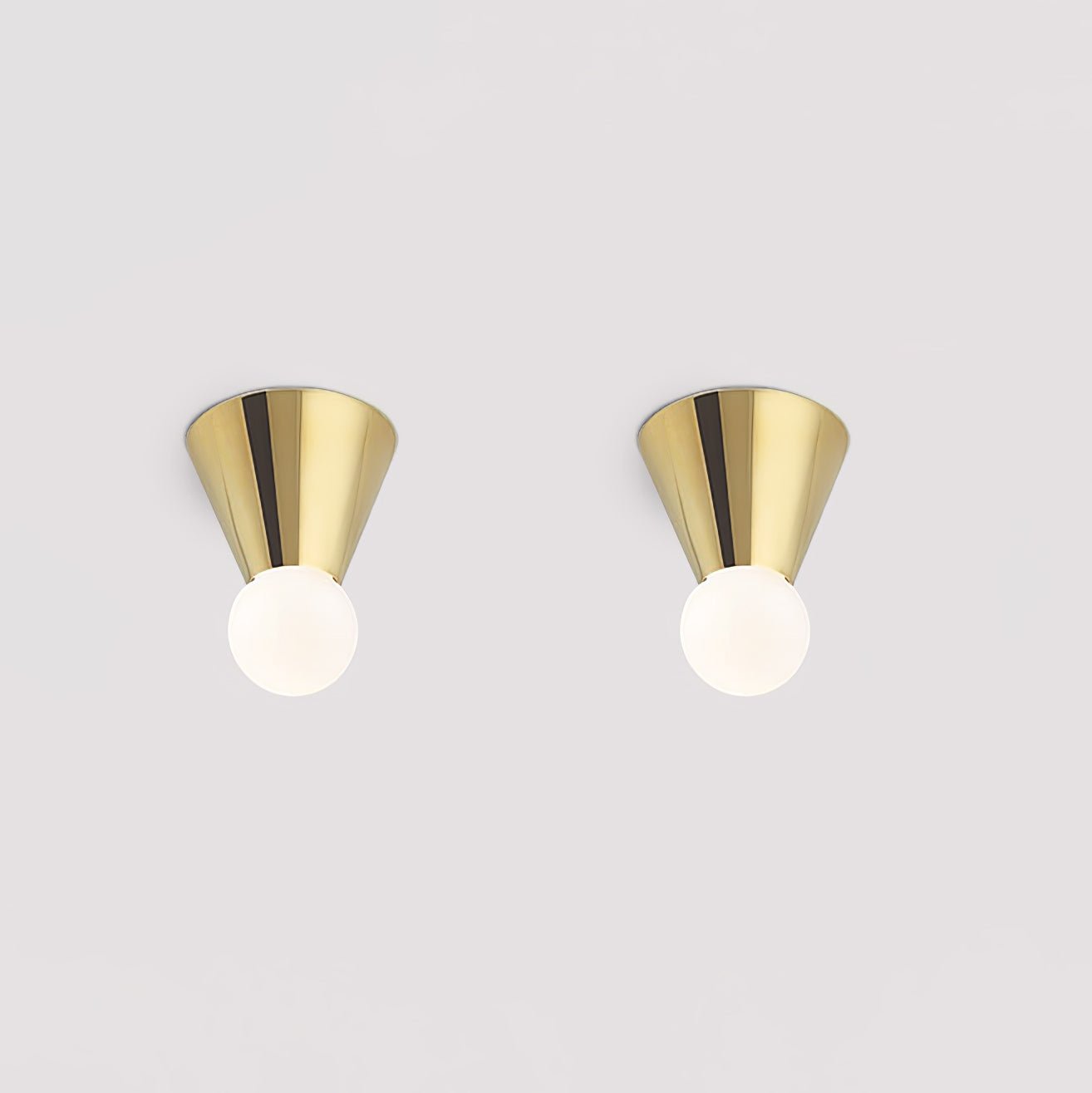 Conical Ceiling Lamp | Metal & Glass | White Shade