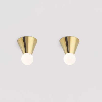 Conical Ceiling Lamp | Metal & Glass | White Shade