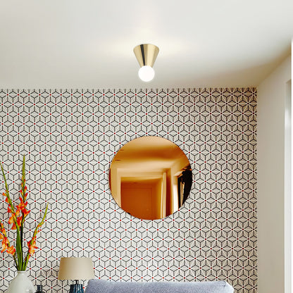 Conical Ceiling Lamp | Metal & Glass | White Shade