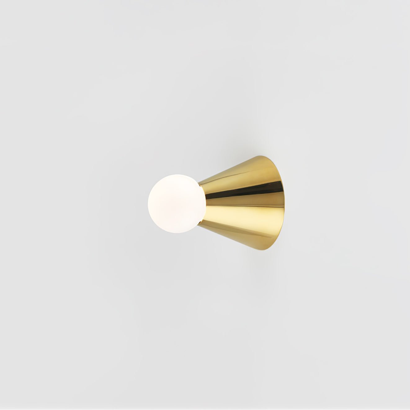 Conical Ceiling Lamp | Metal & Glass | White Shade