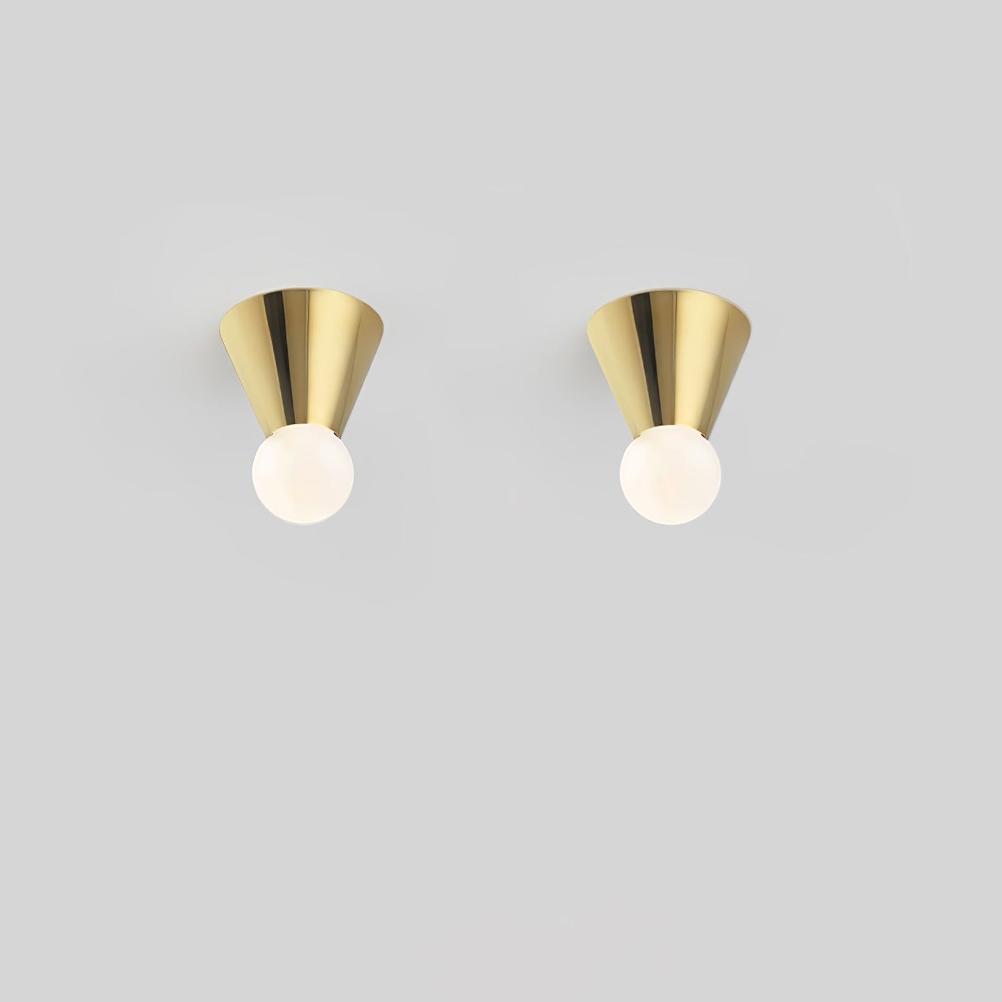 Conical Ceiling Lamp | Metal & Glass | White Shade