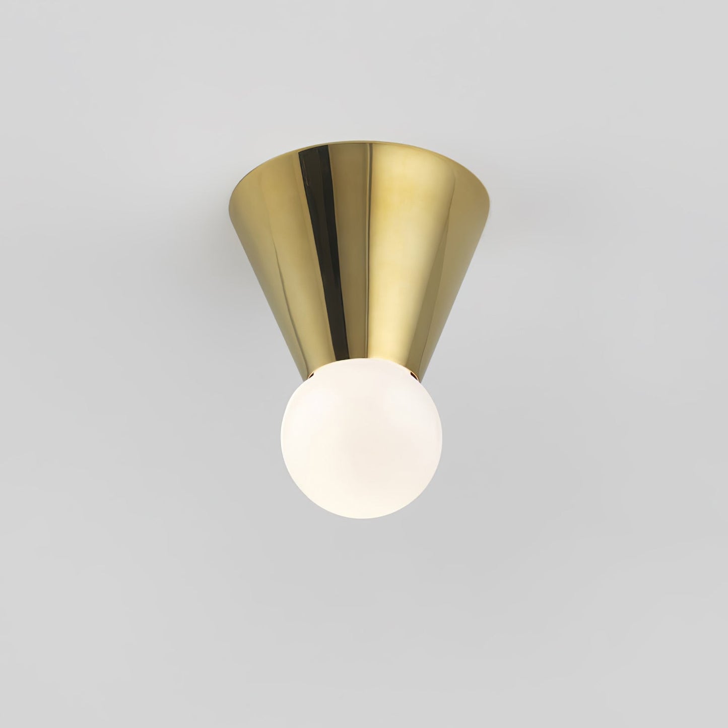 Conical Ceiling Lamp | Metal & Glass | White Shade