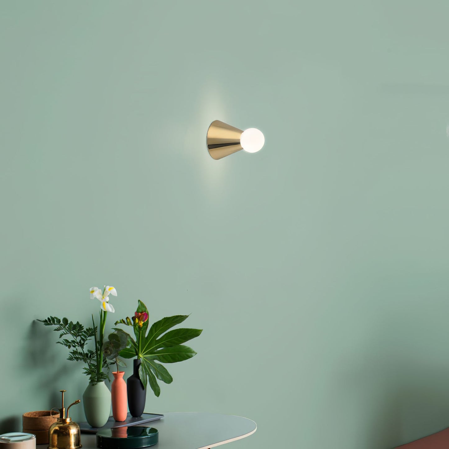 Conical Ceiling Lamp | Metal & Glass | White Shade