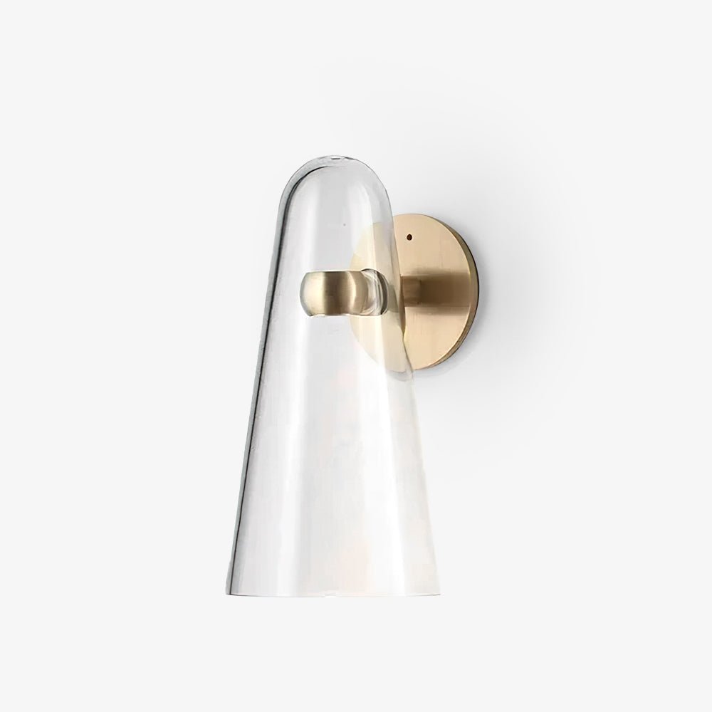 Conical Glass Wall Lamp | Iron, Metal & Glass | Gold, Nickel, Black Finishes