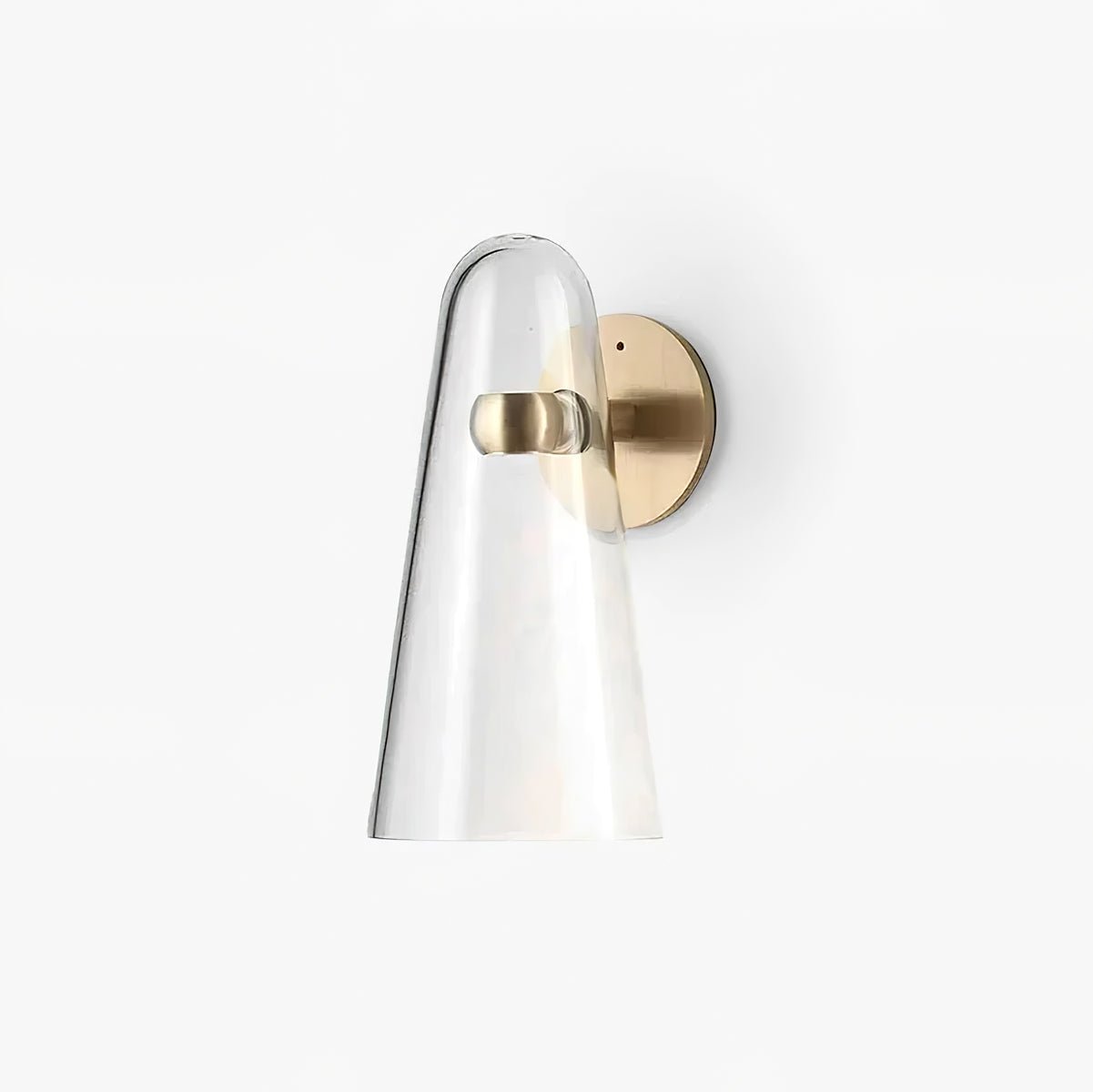 Conical Glass Wall Lamp | Iron, Metal & Glass | Gold, Nickel, Black Finishes