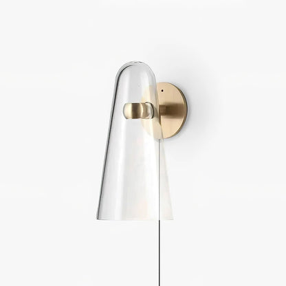 Conical Glass Wall Lamp | Iron, Metal & Glass | Gold, Nickel, Black Finishes