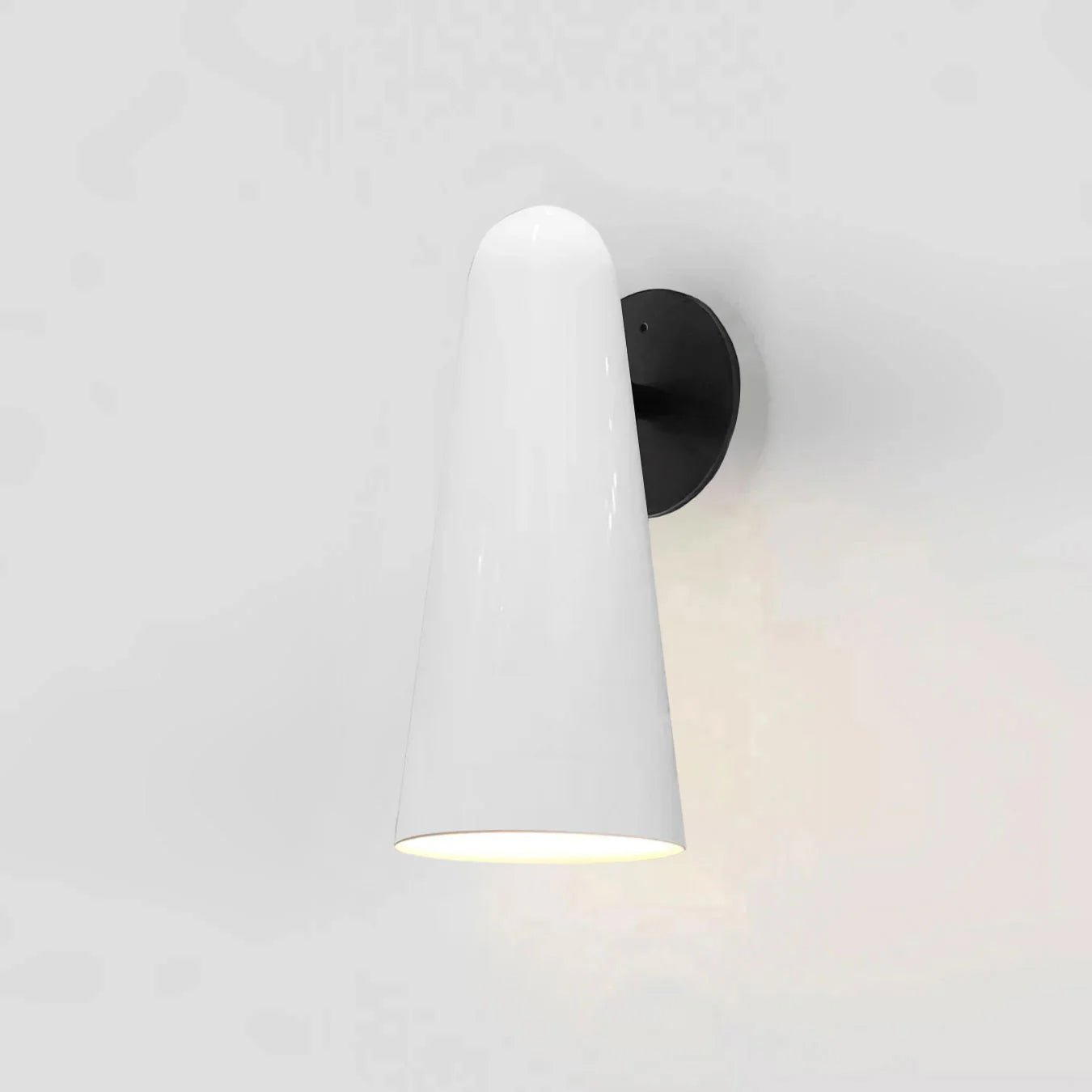 Conical Glass Wall Lamp | Iron, Metal & Glass | Gold, Nickel, Black Finishes