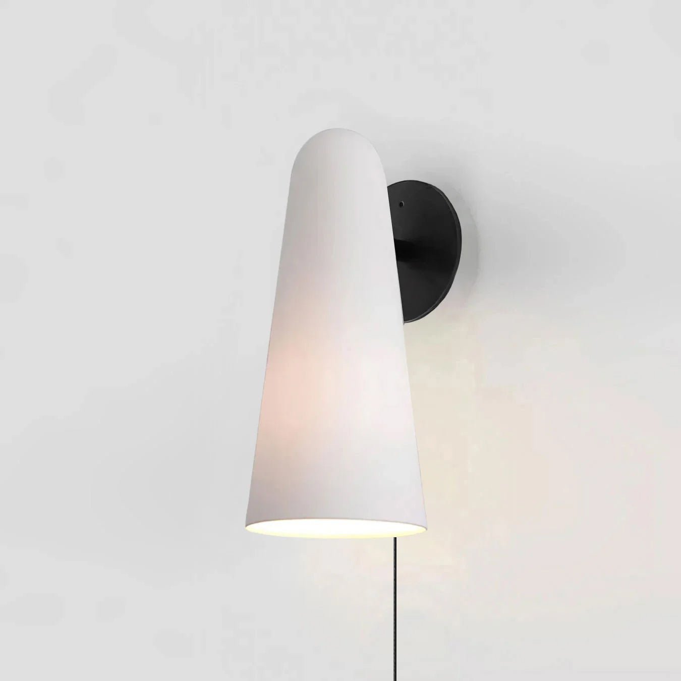 Conical Glass Wall Lamp | Iron, Metal & Glass | Gold, Nickel, Black Finishes
