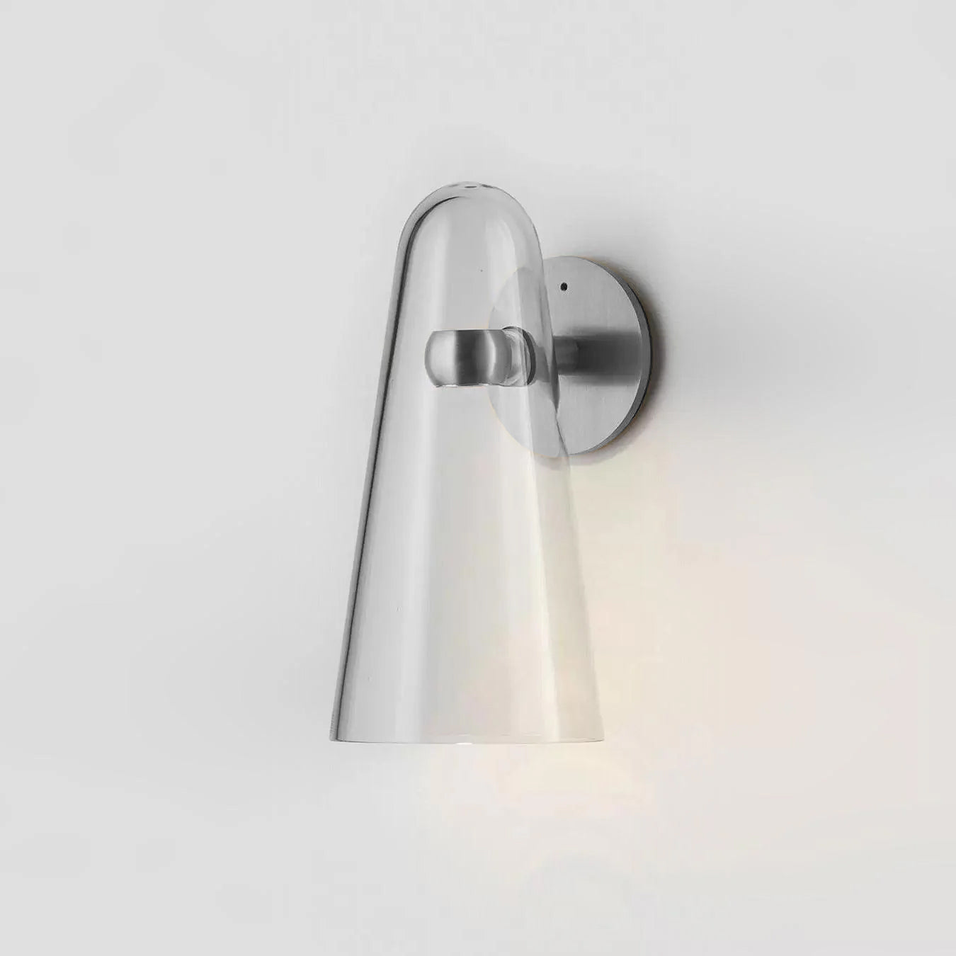 Conical Glass Wall Lamp | Iron, Metal & Glass | Gold, Nickel, Black Finishes