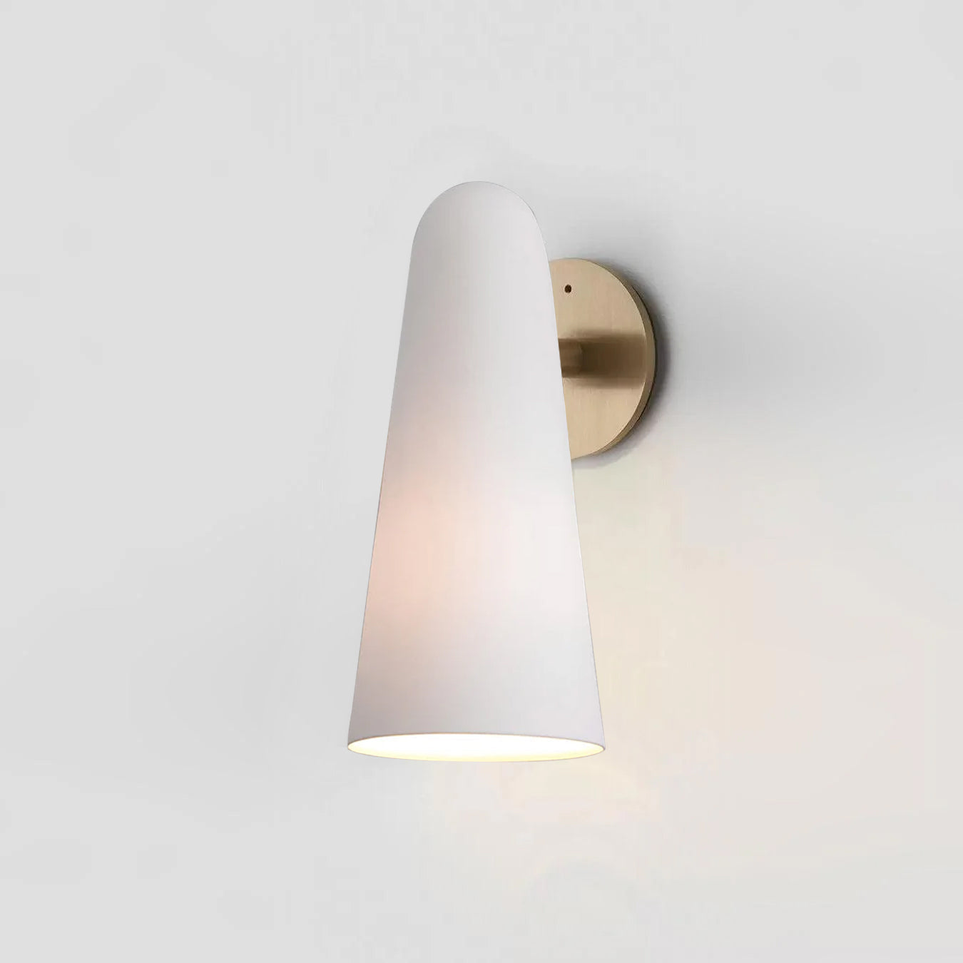 Conical Glass Wall Lamp | Iron, Metal & Glass | Gold, Nickel, Black Finishes