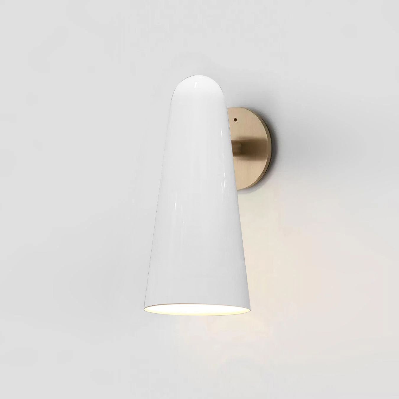 Conical Glass Wall Lamp | Iron, Metal & Glass | Gold, Nickel, Black Finishes