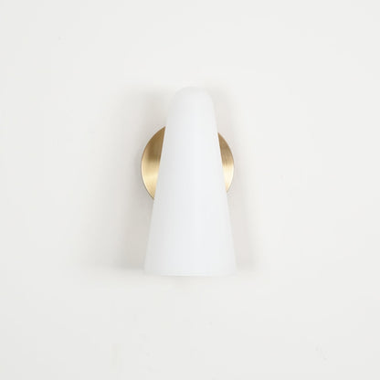 Conical Glass Wall Lamp | Iron, Metal & Glass | Gold, Nickel, Black Finishes