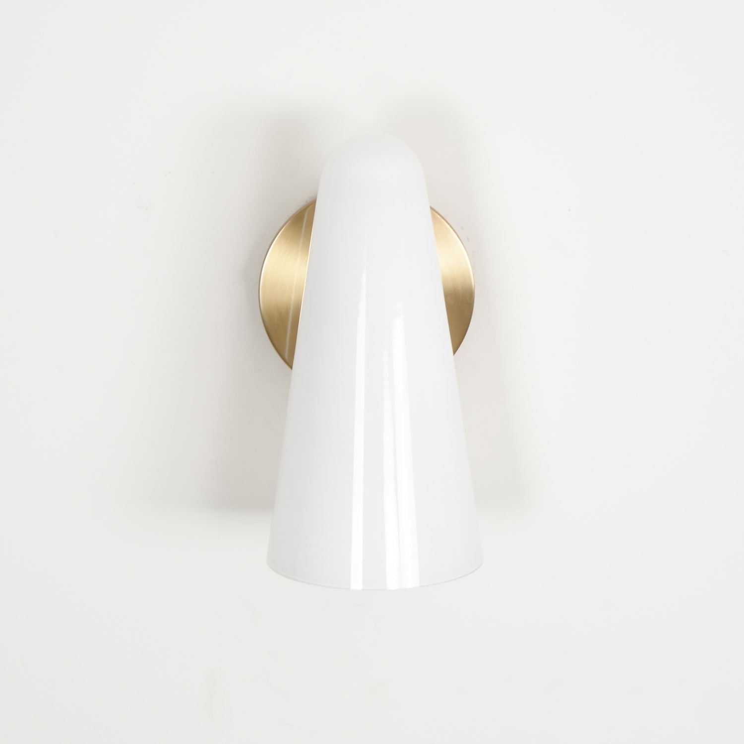 Conical Glass Wall Lamp | Iron, Metal & Glass | Gold, Nickel, Black Finishes