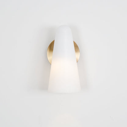 Conical Glass Wall Lamp | Iron, Metal & Glass | Gold, Nickel, Black Finishes