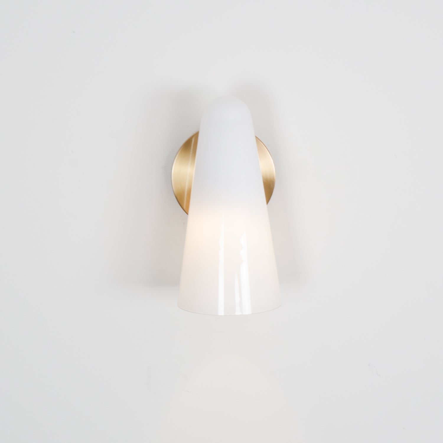 Conical Glass Wall Lamp | Iron, Metal & Glass | Gold, Nickel, Black Finishes