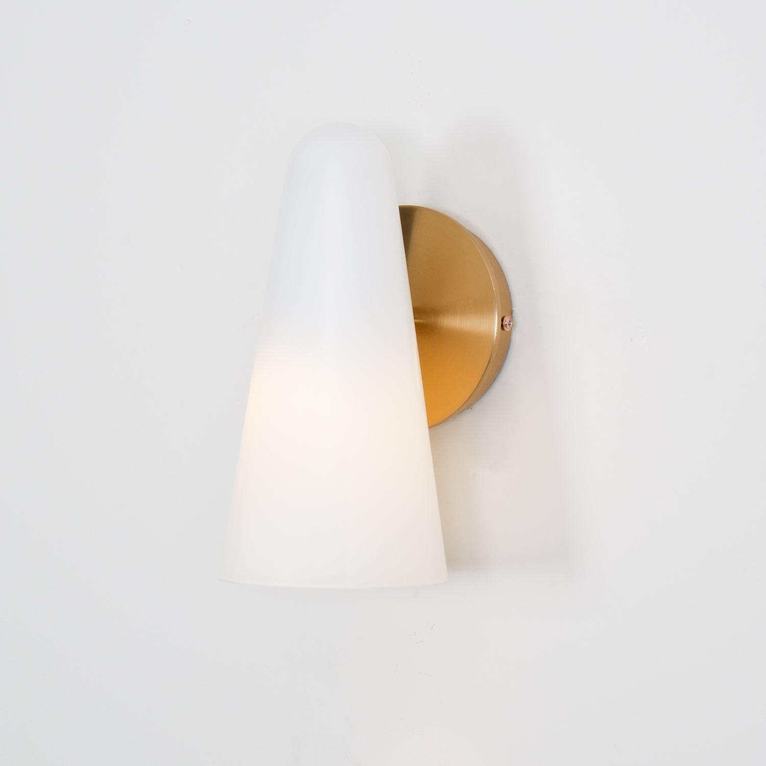 Conical Glass Wall Lamp | Iron, Metal & Glass | Gold, Nickel, Black Finishes