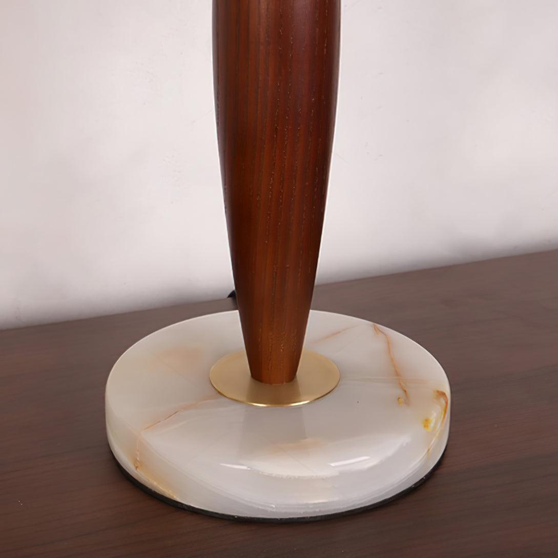 Conical Table Lamp | Fabric, Marble, Wood | Walnut/White