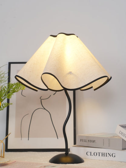 Cora Table Lamp | Vintage Black Metal | White Linen Shade