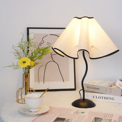 Cora Table Lamp | Vintage Black Metal | White Linen Shade