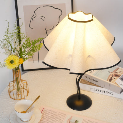 Cora Table Lamp | Vintage Black Metal | White Linen Shade