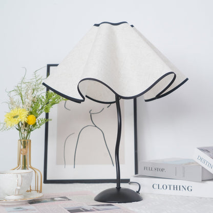 Cora Table Lamp | Vintage Black Metal | White Linen Shade