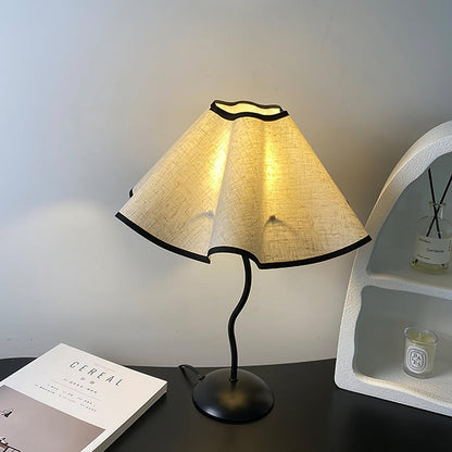 Cora Table Lamp | Vintage Black Metal | White Linen Shade