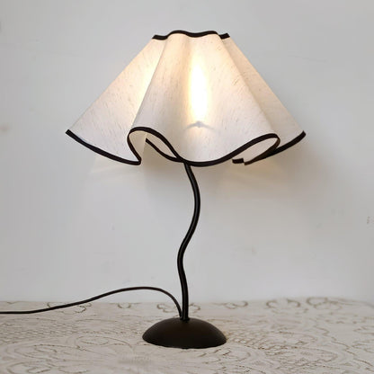 Cora Table Lamp | Vintage Black Metal | White Linen Shade