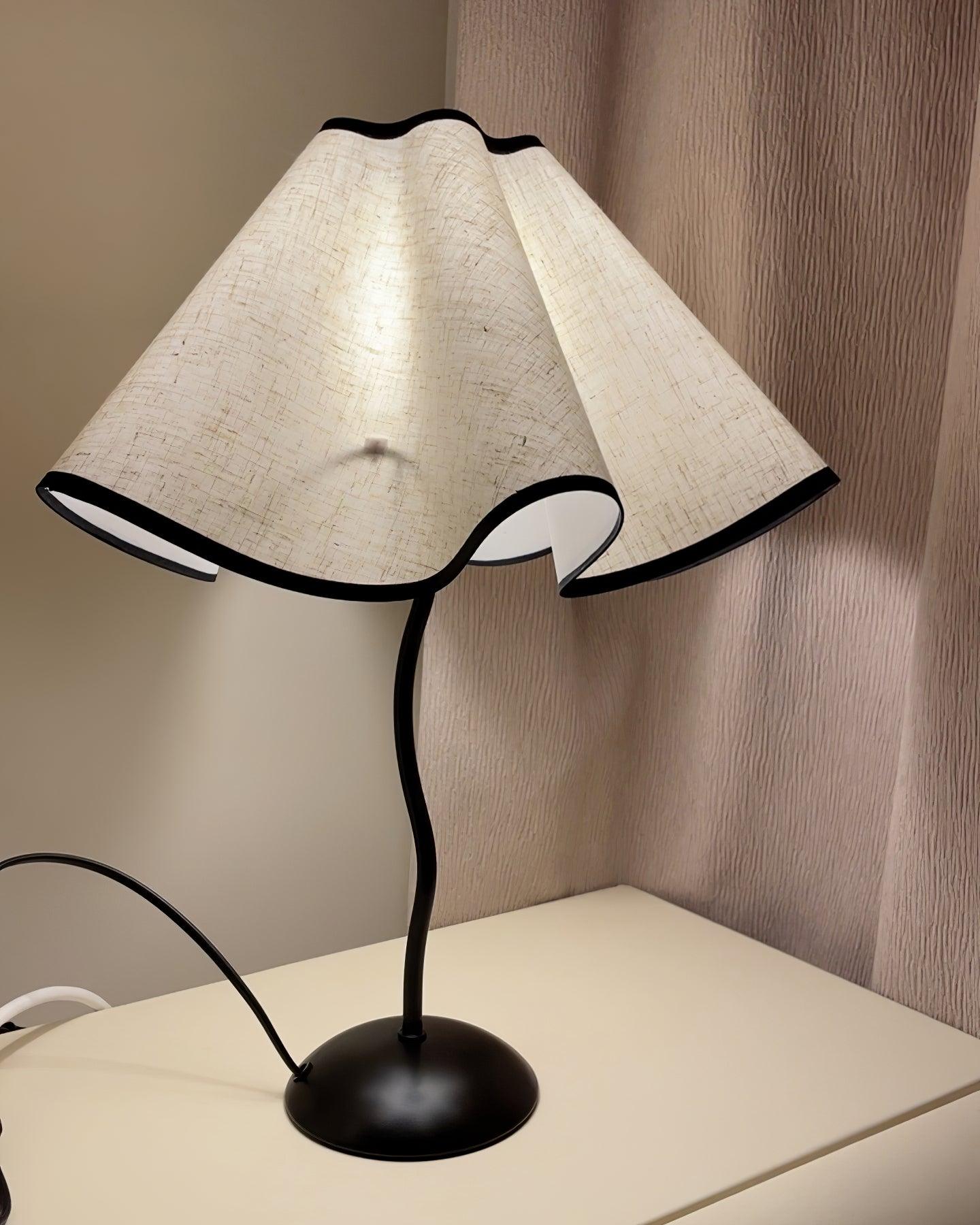 Cora Table Lamp | Vintage Black Metal | White Linen Shade