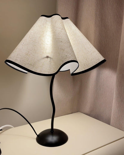 Cora Table Lamp | Vintage Black Metal | White Linen Shade