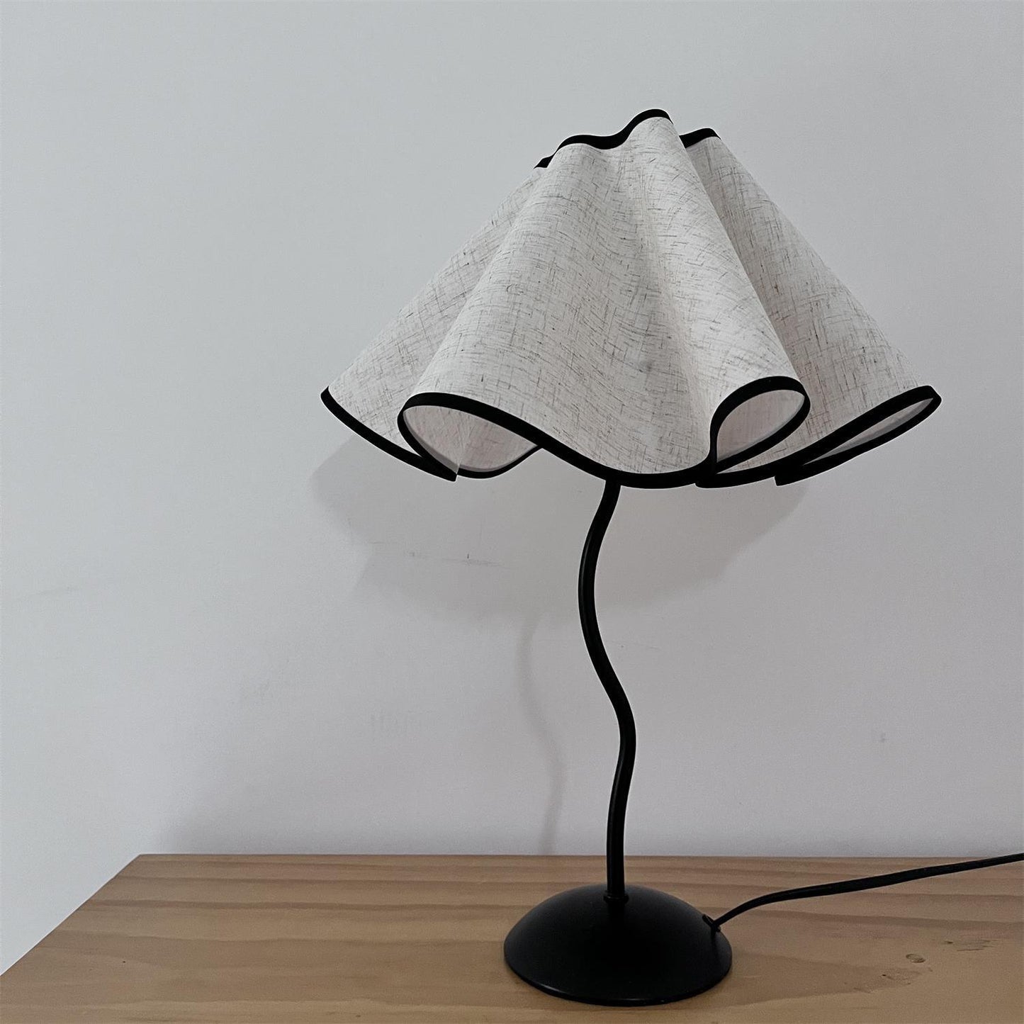 Cora Table Lamp | Vintage Black Metal | White Linen Shade