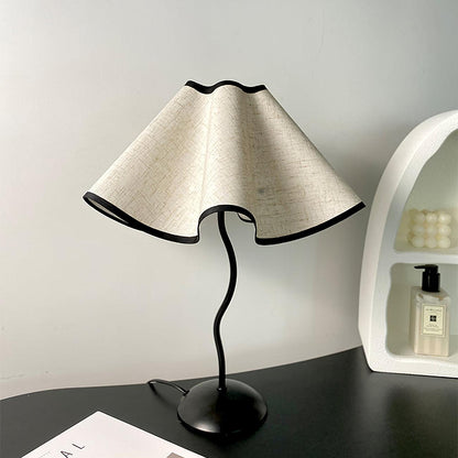Cora Table Lamp | Vintage Black Metal | White Linen Shade