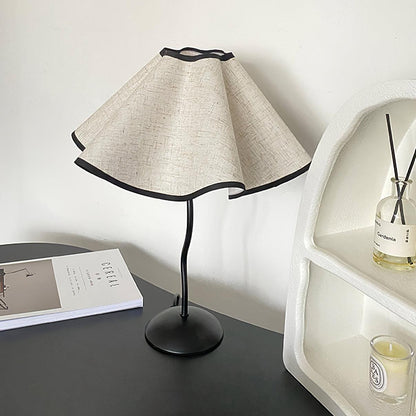 Cora Table Lamp | Vintage Black Metal | White Linen Shade